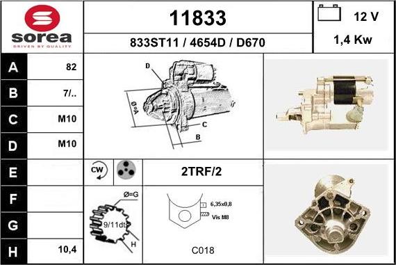 EAI 11833 - Motorino d'avviamento autozon.pro