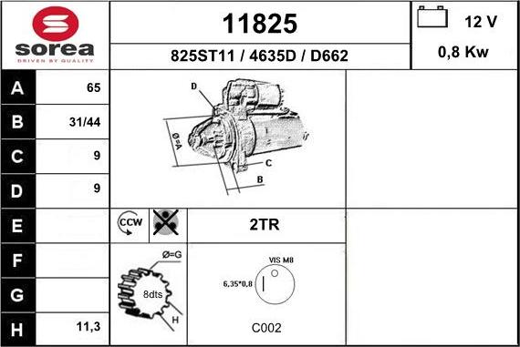 EAI 11825 - Motorino d'avviamento autozon.pro