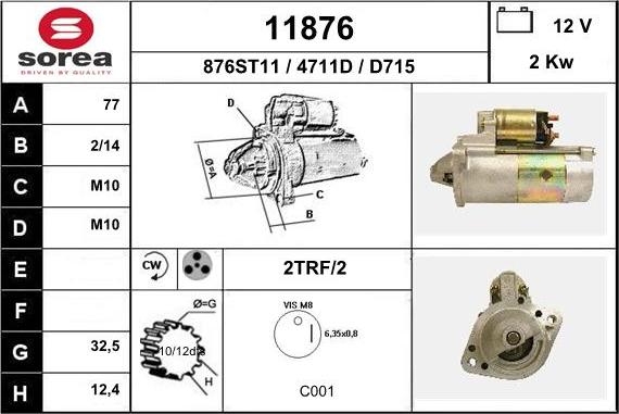 EAI 11876 - Motorino d'avviamento autozon.pro