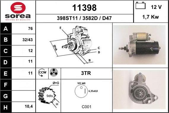 EAI 11398 - Motorino d'avviamento autozon.pro