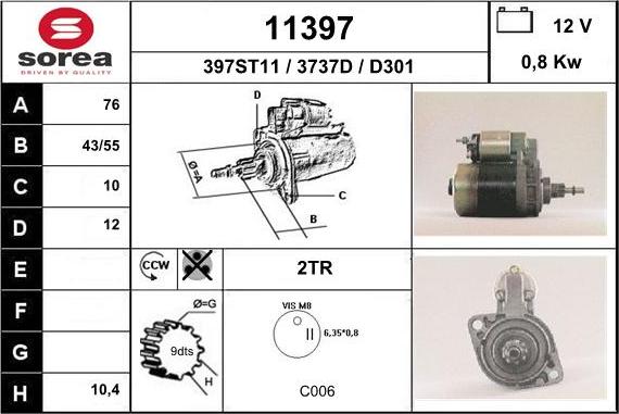 EAI 11397 - Motorino d'avviamento autozon.pro