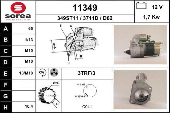 EAI 11349 - Motorino d'avviamento autozon.pro