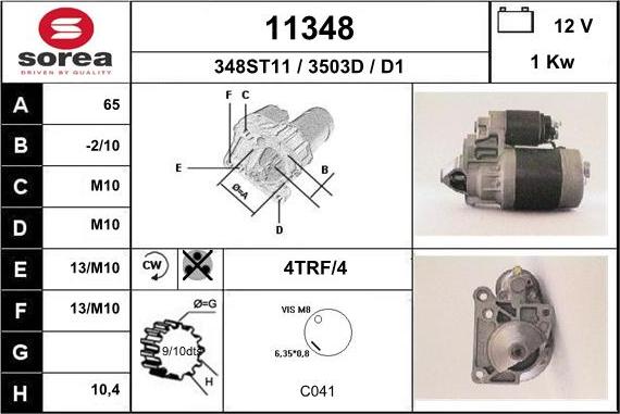 EAI 11348 - Motorino d'avviamento autozon.pro