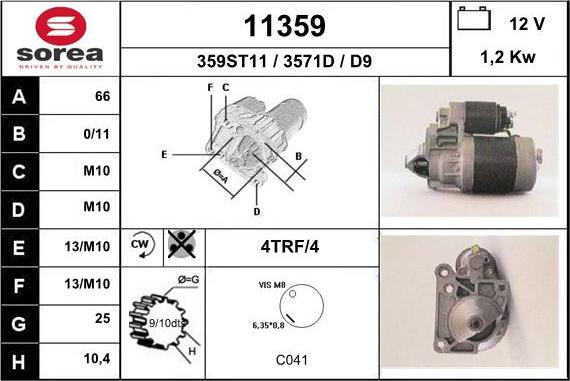 EAI 11359 - Motorino d'avviamento autozon.pro