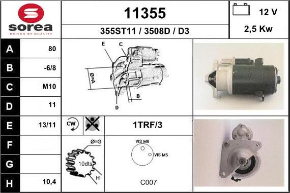 EAI 11355 - Motorino d'avviamento autozon.pro