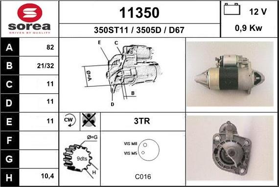 EAI 11350 - Motorino d'avviamento autozon.pro