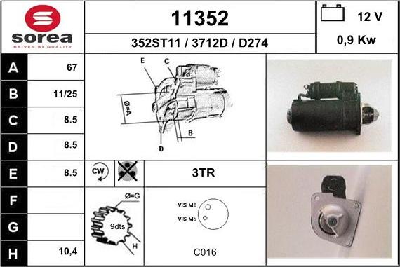 EAI 11352 - Motorino d'avviamento autozon.pro