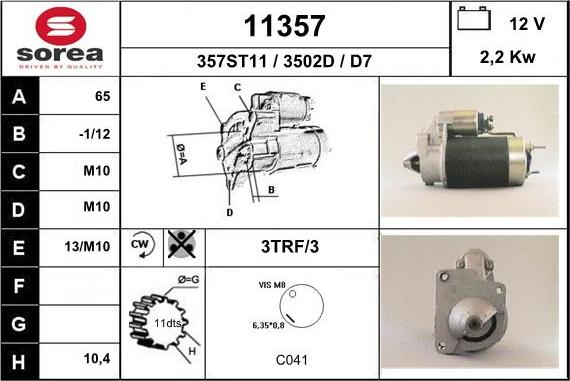 EAI 11357 - Motorino d'avviamento autozon.pro