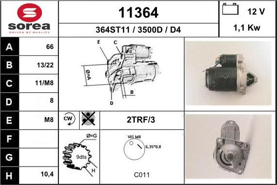 EAI 11364 - Motorino d'avviamento autozon.pro