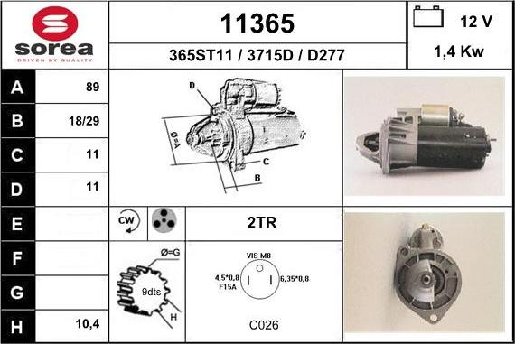 EAI 11365 - Motorino d'avviamento autozon.pro