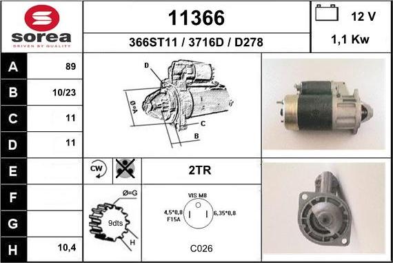 EAI 11366 - Motorino d'avviamento autozon.pro