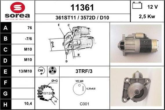 EAI 11361 - Motorino d'avviamento autozon.pro