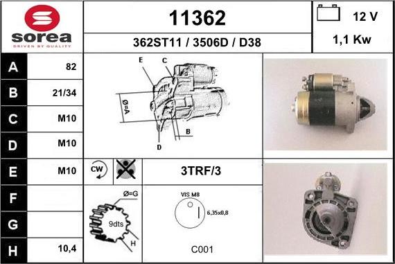 EAI 11362 - Motorino d'avviamento autozon.pro