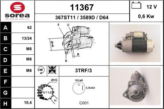 EAI 11367 - Motorino d'avviamento autozon.pro