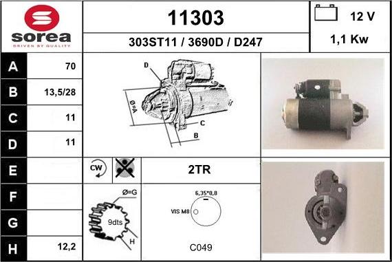 EAI 11303 - Motorino d'avviamento autozon.pro