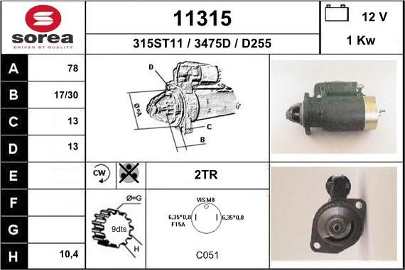 EAI 11315 - Motorino d'avviamento autozon.pro