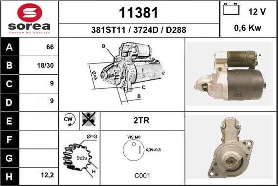 EAI 11381 - Motorino d'avviamento autozon.pro