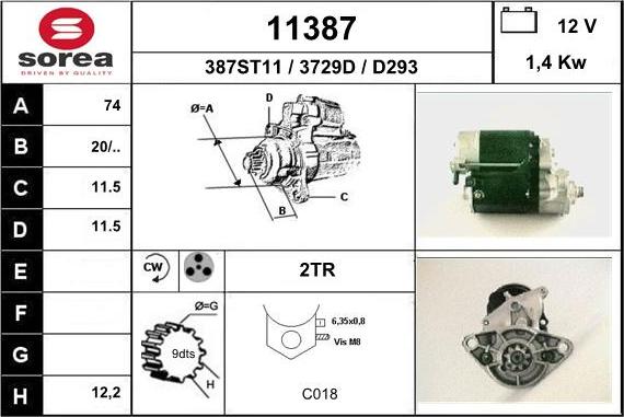 EAI 11387 - Motorino d'avviamento autozon.pro