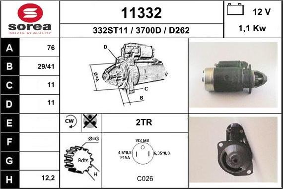 EAI 11332 - Motorino d'avviamento autozon.pro