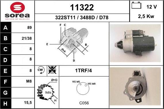 EAI 11322 - Motorino d'avviamento autozon.pro