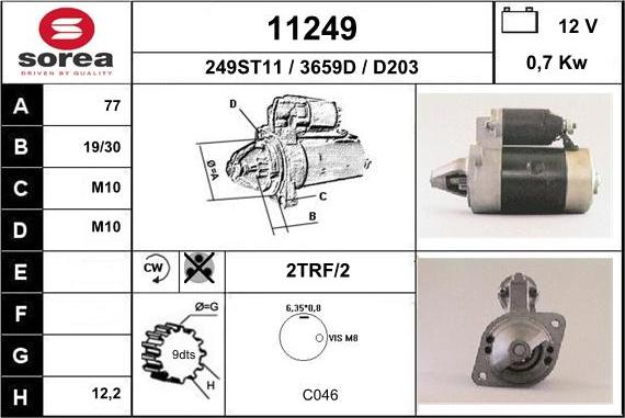 EAI 11249 - Motorino d'avviamento autozon.pro