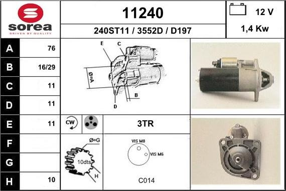 EAI 11240 - Motorino d'avviamento autozon.pro