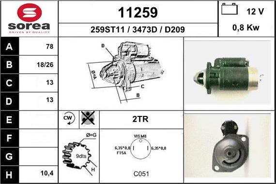 EAI 11259 - Motorino d'avviamento autozon.pro