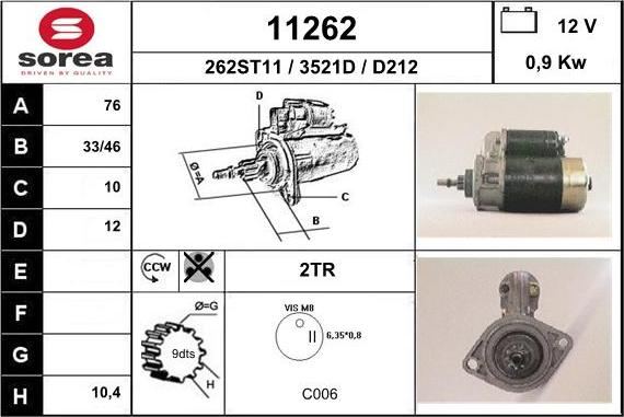 EAI 11262 - Motorino d'avviamento autozon.pro