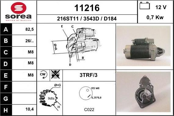 EAI 11216 - Motorino d'avviamento autozon.pro