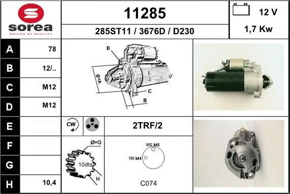 EAI 11285 - Motorino d'avviamento autozon.pro