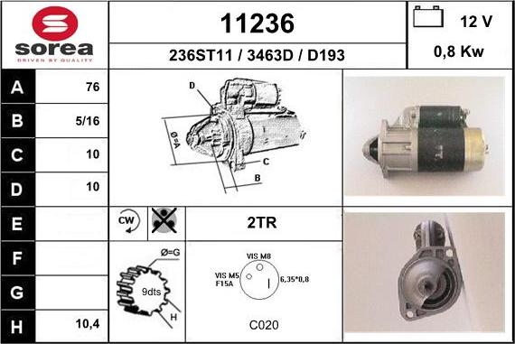 EAI 11236 - Motorino d'avviamento autozon.pro