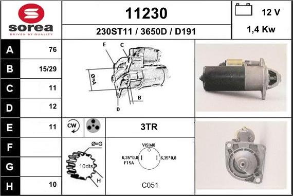 EAI 11230 - Motorino d'avviamento autozon.pro