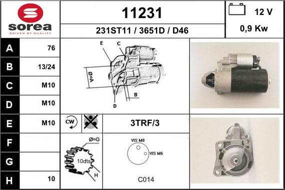 EAI 11231 - Motorino d'avviamento autozon.pro