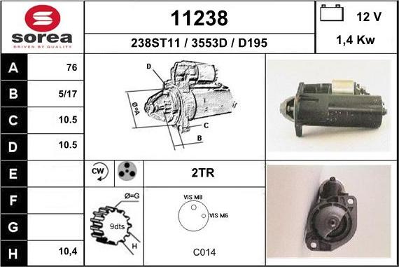 EAI 11238 - Motorino d'avviamento autozon.pro