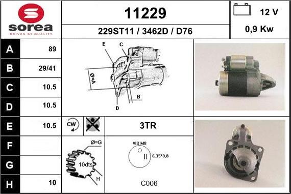 EAI 11229 - Motorino d'avviamento autozon.pro