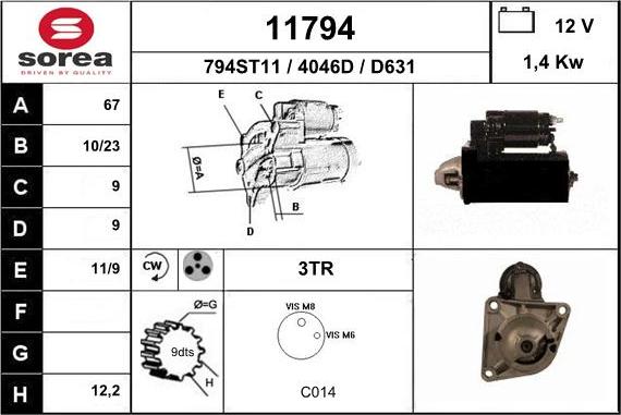 EAI 11794 - Motorino d'avviamento autozon.pro