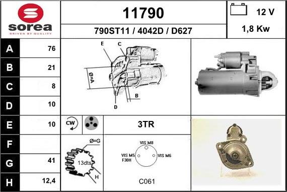 EAI 11790 - Motorino d'avviamento autozon.pro