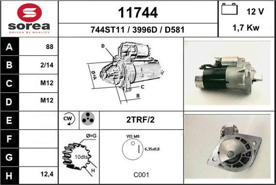 EAI 11744 - Motorino d'avviamento autozon.pro