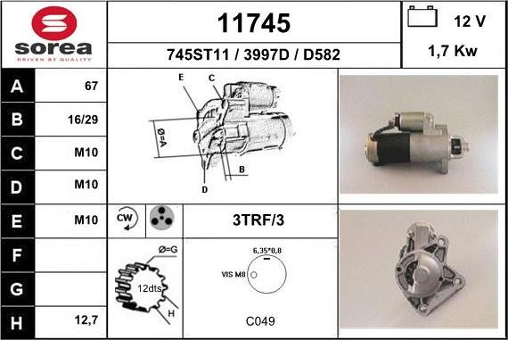 EAI 11745 - Motorino d'avviamento autozon.pro