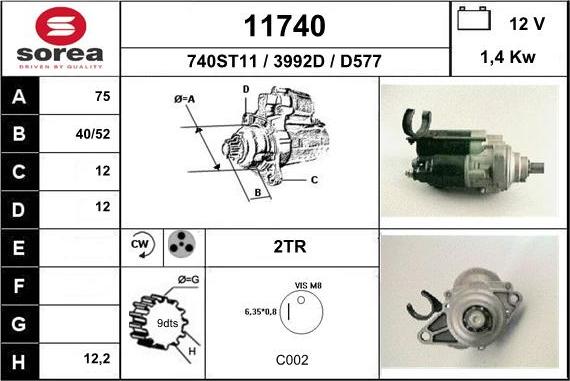 EAI 11740 - Motorino d'avviamento autozon.pro