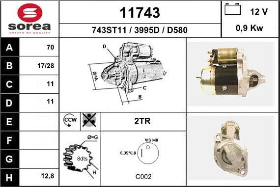 EAI 11743 - Motorino d'avviamento autozon.pro