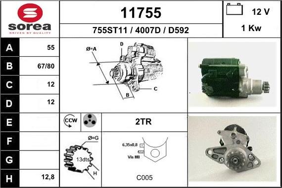 EAI 11755 - Motorino d'avviamento autozon.pro