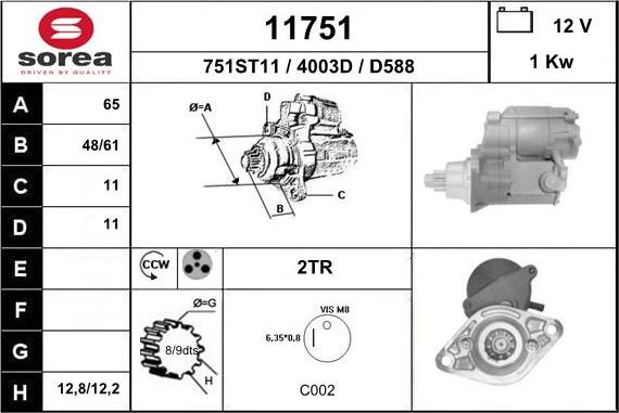 EAI 11751 - Motorino d'avviamento autozon.pro