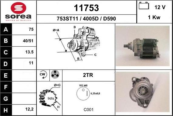 EAI 11753 - Motorino d'avviamento autozon.pro