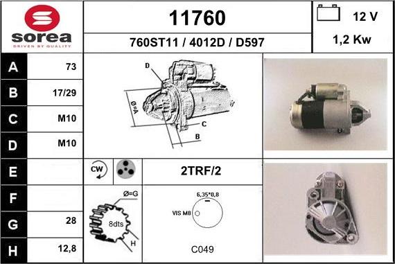 EAI 11760 - Motorino d'avviamento autozon.pro