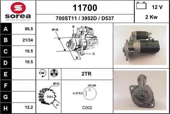 EAI 11700 - Motorino d'avviamento autozon.pro