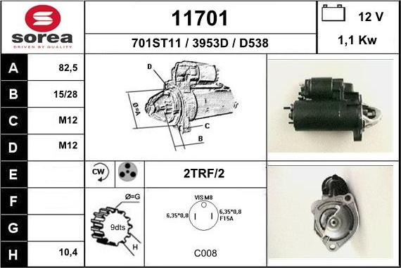 EAI 11701 - Motorino d'avviamento autozon.pro