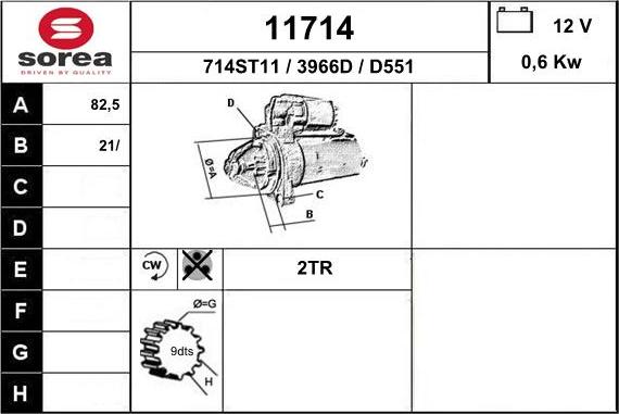 EAI 11714 - Motorino d'avviamento autozon.pro