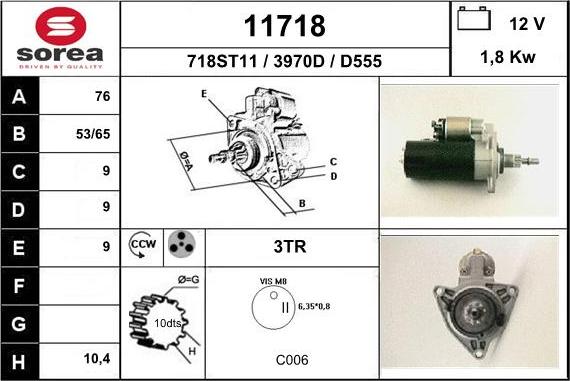 EAI 11718 - Motorino d'avviamento autozon.pro