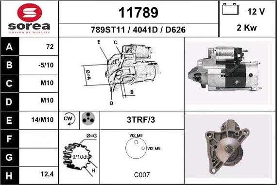 EAI 11789 - Motorino d'avviamento autozon.pro